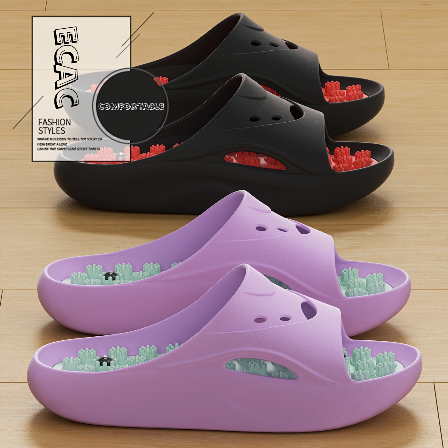 Women'S Shoes Temu - Женские и мужские массажные тапочки из