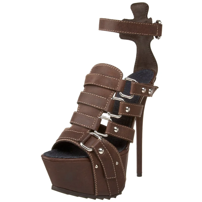 Peep Toe Heels - Модные женские туфли на платформе с