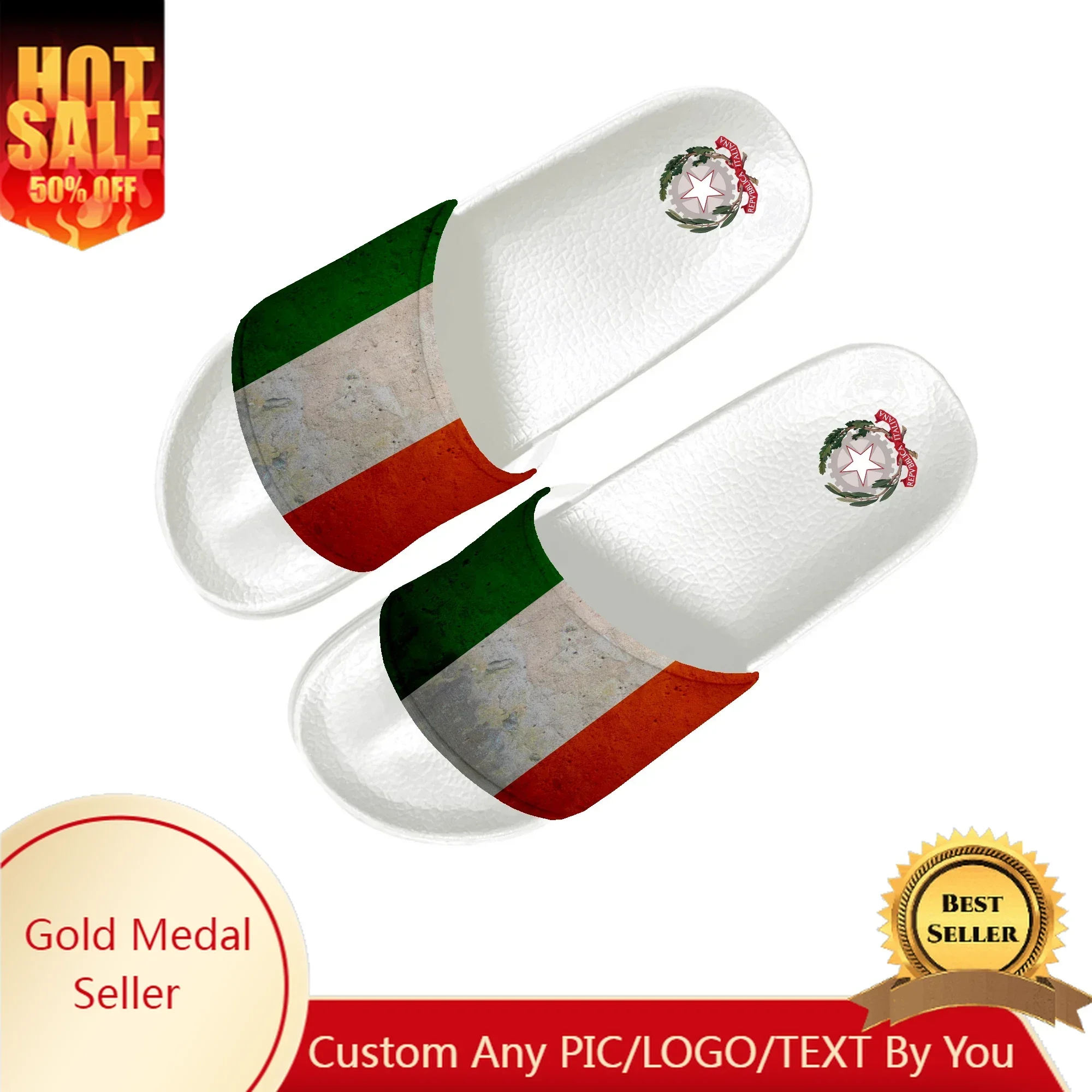 Women Shoes Made In Italy - Итальянские тапочки с флагом, домашняя обувь
