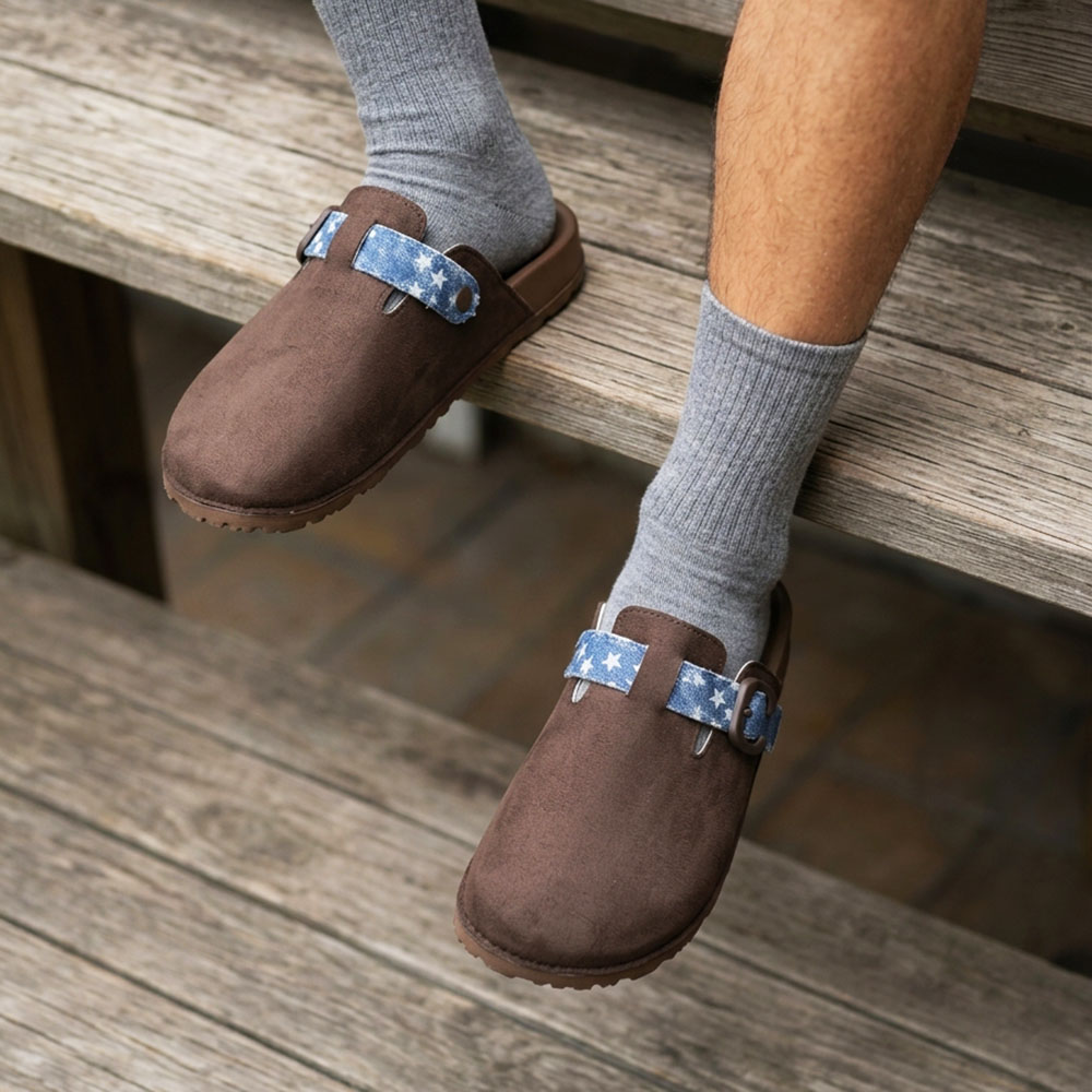 Slip On Mule Flat - Женские мюли с закрытым носком, регулируемой