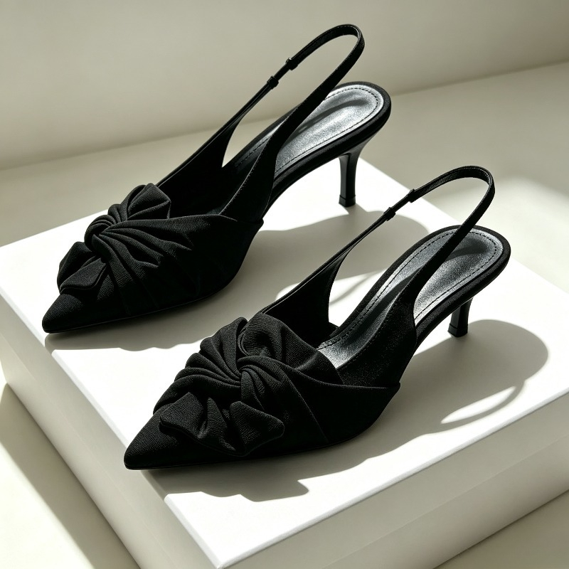 Women Shoes Branded - Элегантные туфли-лодочки с бантом и острым