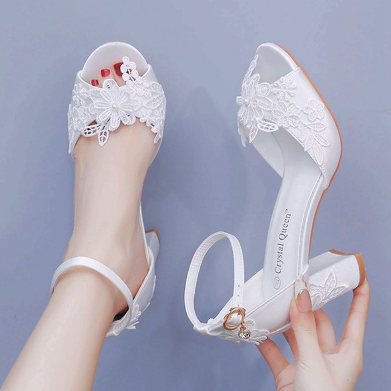 Женские белые шелковые сандали – обзор и цена Peep Toe Heels