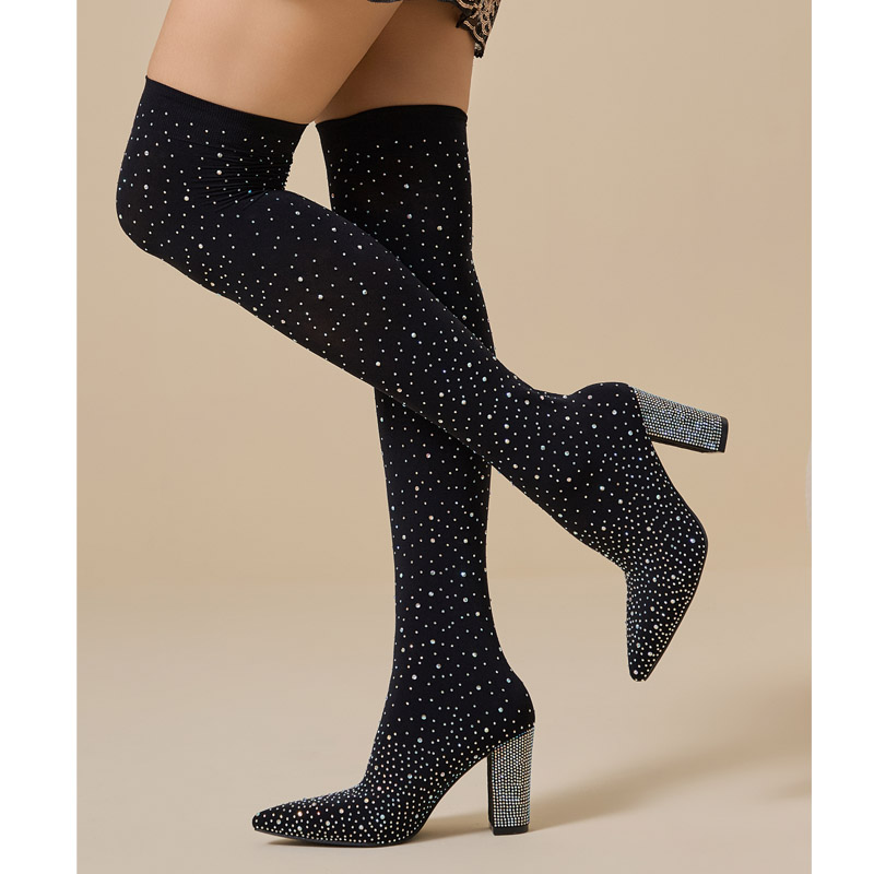 Ботфорты Aneikeh Crystal с ост – обзор и цена Sock Boot Women