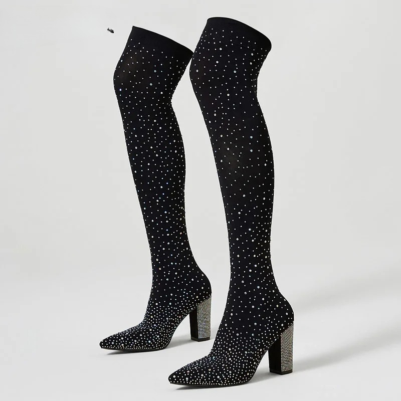 Ботфорты Aneikeh Crystal с ост – обзор и цена Sock Boot Women