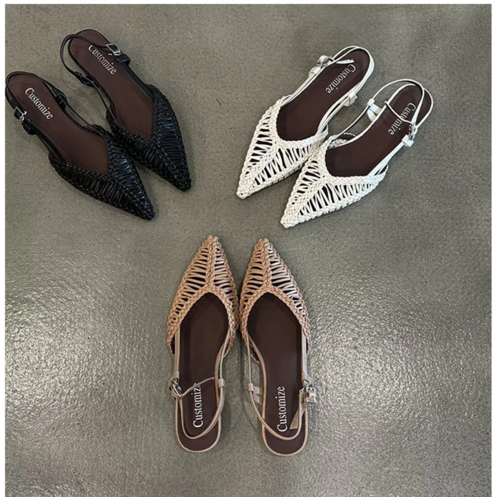Остроконечные плетеные сандали – обзор и цена Slip On Mule Flat