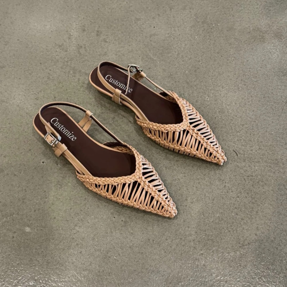 Остроконечные плетеные сандали – обзор и цена Slip On Mule Flat