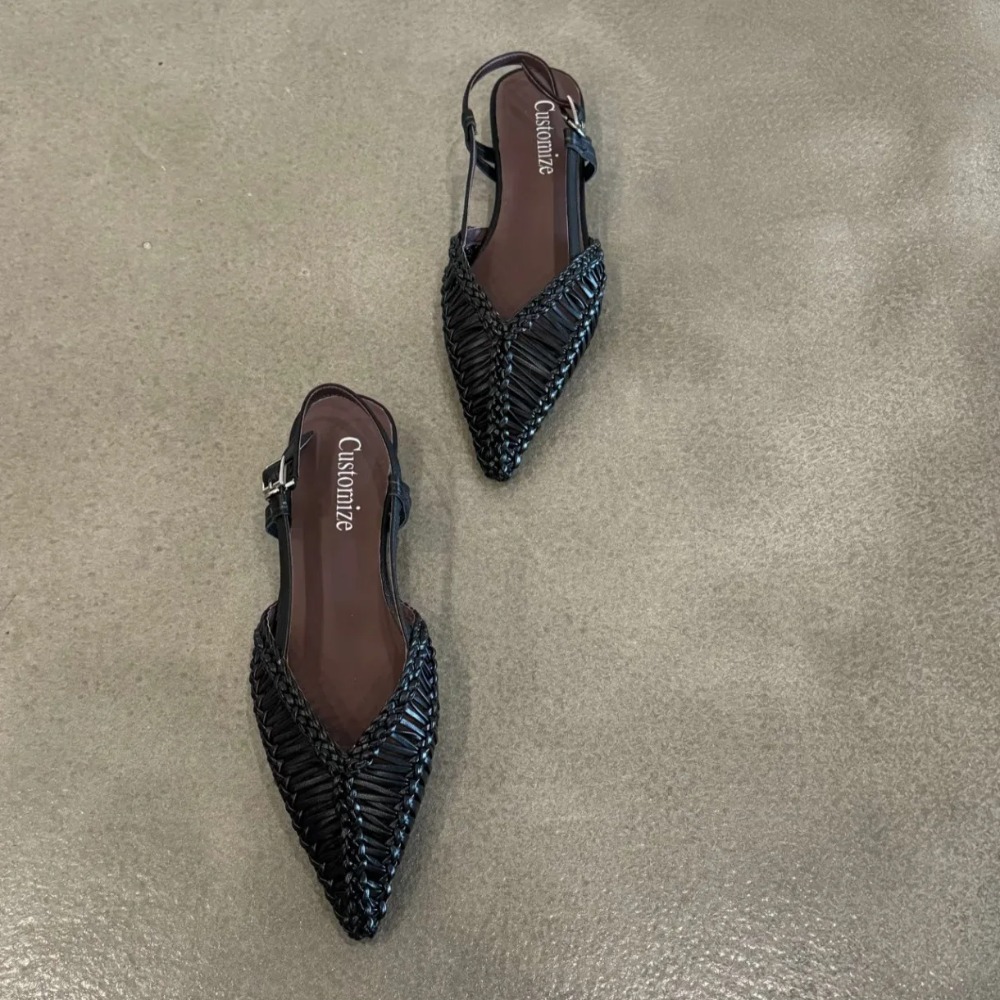 Остроконечные плетеные сандали – обзор и цена Slip On Mule Flat
