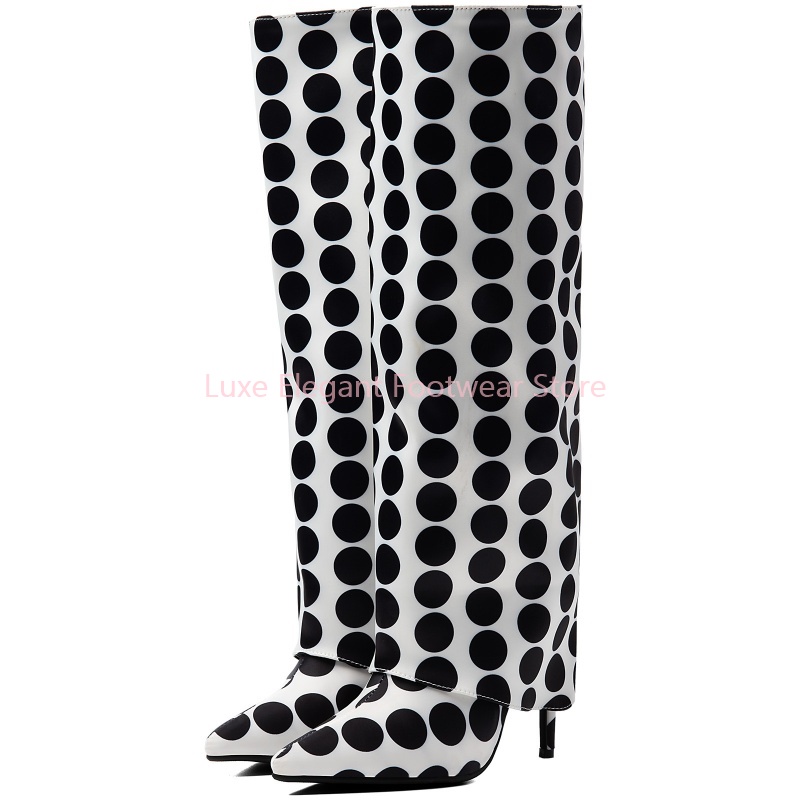 Черные сапоги до колена с прин – обзор и цена Women'S Shoes Trendy