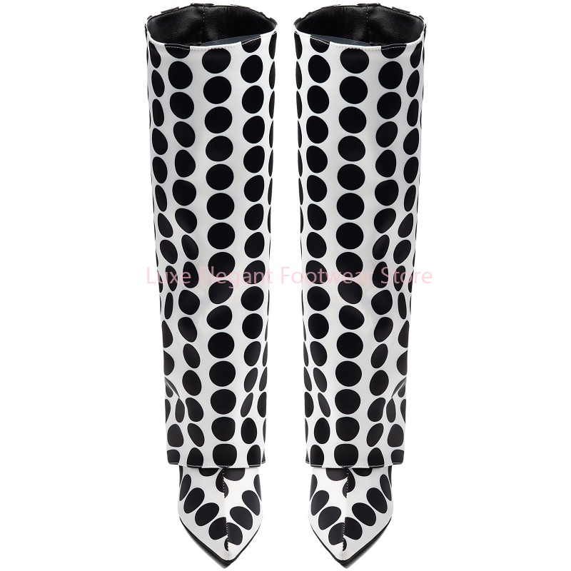 Черные сапоги до колена с прин – обзор и цена Women'S Shoes Trendy